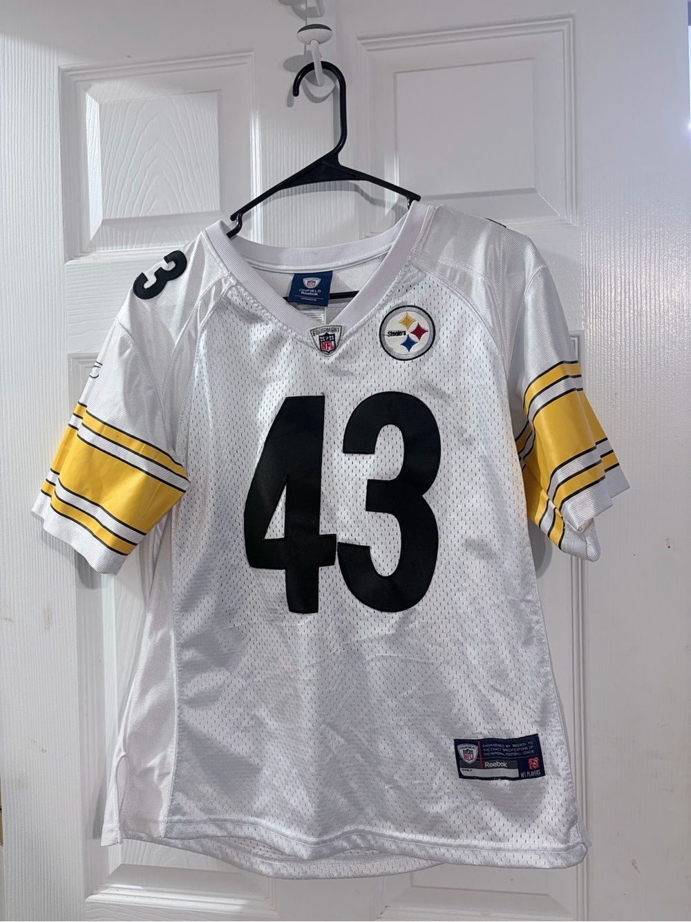 Troy Polamalu #43 Steelers Reebok NFL On Field Jersey Women’s L